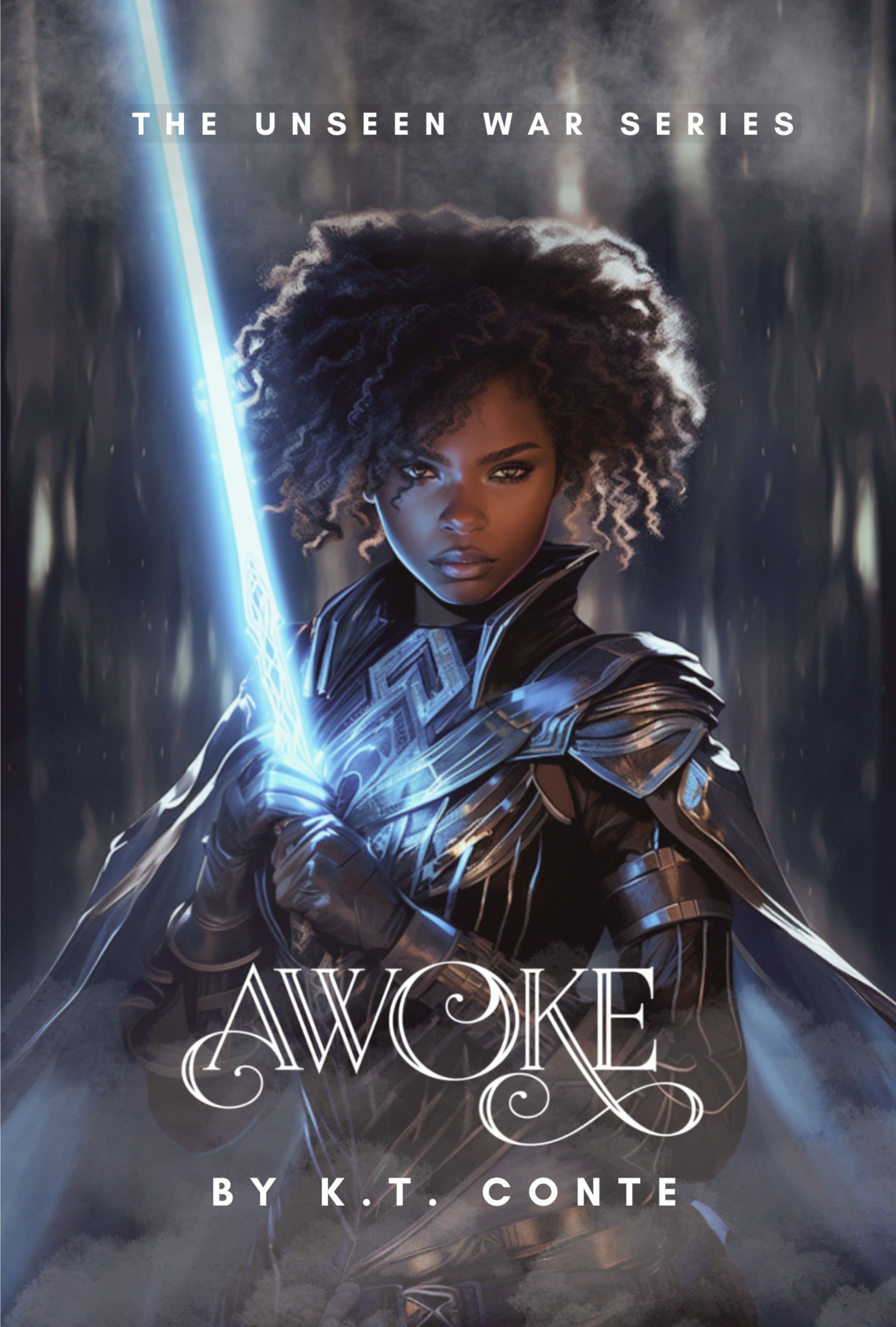 Cover of Awoke (The Unseen War, Book 1) by K.T. Conte